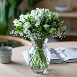 Lot de deux bouquets mélange fleuri blanc